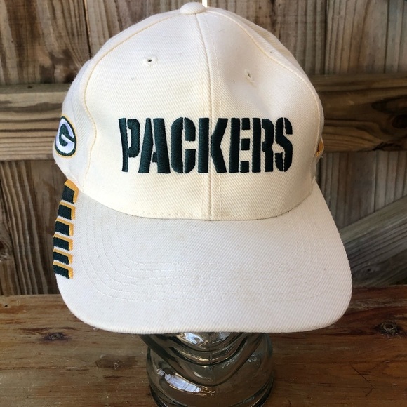 Vintage Green Bay Packers White Wool Blend Baseball Hat - Picture 1 of 8